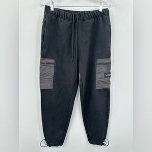 ASRV Tech Terry Paneled Cinch Cargo Joggers Black Men's Size Small